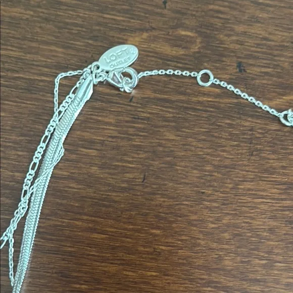 LOFT Outlet Women's Fashion Jewelry 3 Tier Silver Necklace OS NWOT - Picture 5 of 6